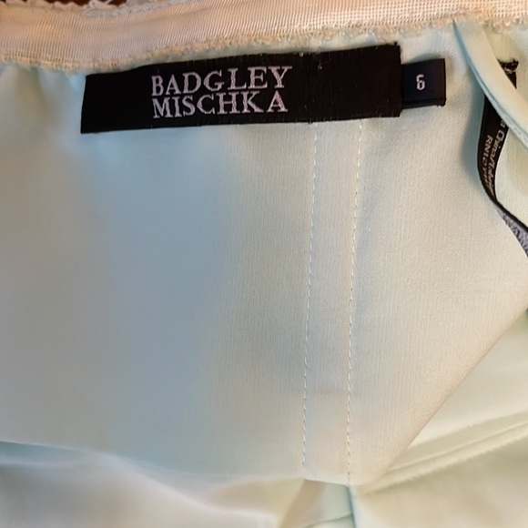 Badgley Mischka Sea Foam Green Strapless Dress Size 6 - Picture 5 of 8